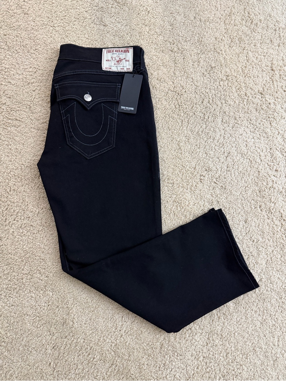True Religion Women's Black Straight Leg Jeans